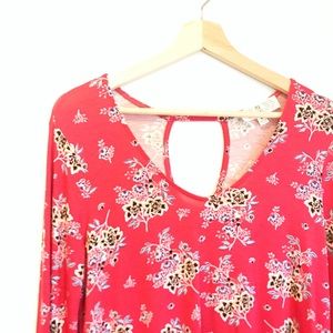 ⚡️Red Floral Print Bell Sleeve Dress⚡️